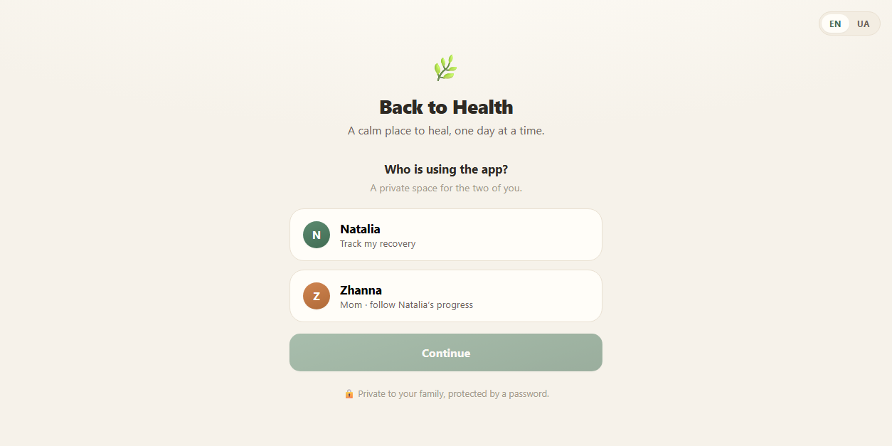 Back To Health Tracker screenshot